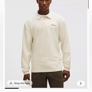 Lululemon Long-Sleeve Rugby Shirt Embroidery NWT size XL 
Light Ivory